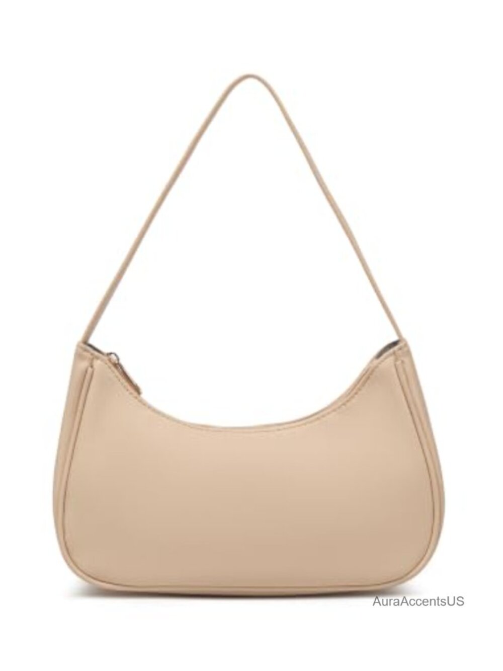 Vegan Leather Hobo Sling Tote Handbag with Zipper Closure